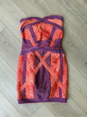 Arden B Geometric Bandage Strapless Bodycon Dress | Y2K | Size S